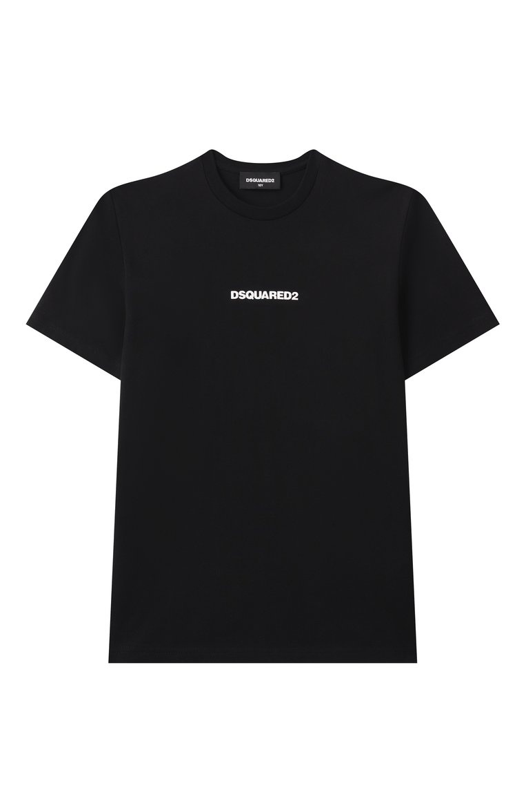Мужского хлопковая футболка DSQUARED2 черного цвета, арт. DQ2823/D004G | Фото 1 (Мальчики Кросс-КТ: Футболка-одежда; Нос: Не проставлено; Региональные ограничения белый список (Axapta Mercury): Не проставлено; Материал внешний: Хлопок; Ростовка одежда: 4 года | 104 см, 6 лет | 116 см, 8 лет | 128 см, 10 - 11 лет | 140 - 146см, 13 - 15 лет | 158 см, 16 лет | 164 см)