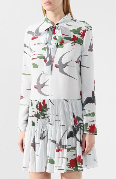 Платье с принтом REDVALENTINO бирюзового цвета по цене 57250 руб., арт. SR0VAF80/4J6, фото 3 Платье с принтом REDVALENTINO, арт. SR0VAF80/4J6, фото 3