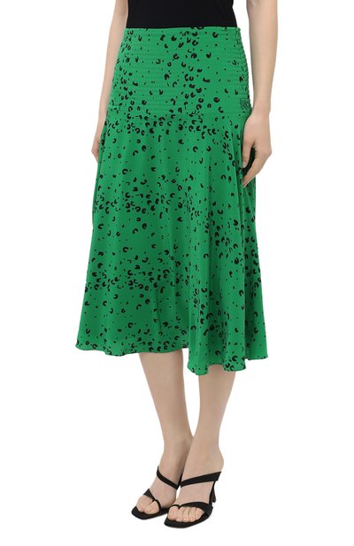Шелковая юбка KENZO зеленого цвета по цене 59400 руб., арт. FB52JU155521, фото 3 Шелковая юбка KENZO, арт. FB52JU155521, фото 3
