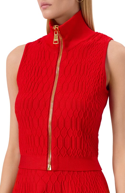 Топ из вискозы Balmain FF0AB203/KJ03 Красный  FF0AB203/KJ03 Фото 5