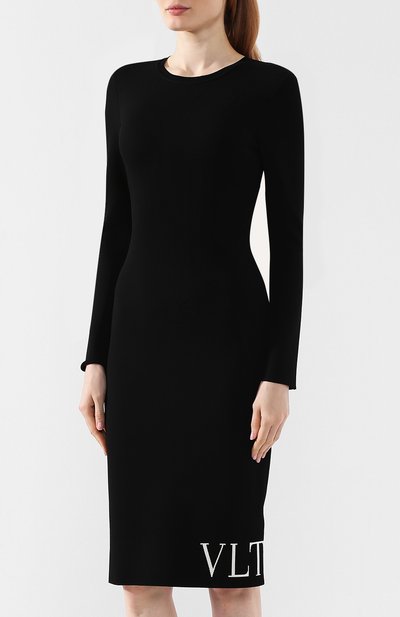 Платье из вискозы VALENTINO черного цвета по цене 225000 руб., арт. SB3KD01I4R0, фото 3 Платье из вискозы VALENTINO, арт. SB3KD01I4R0, фото 3