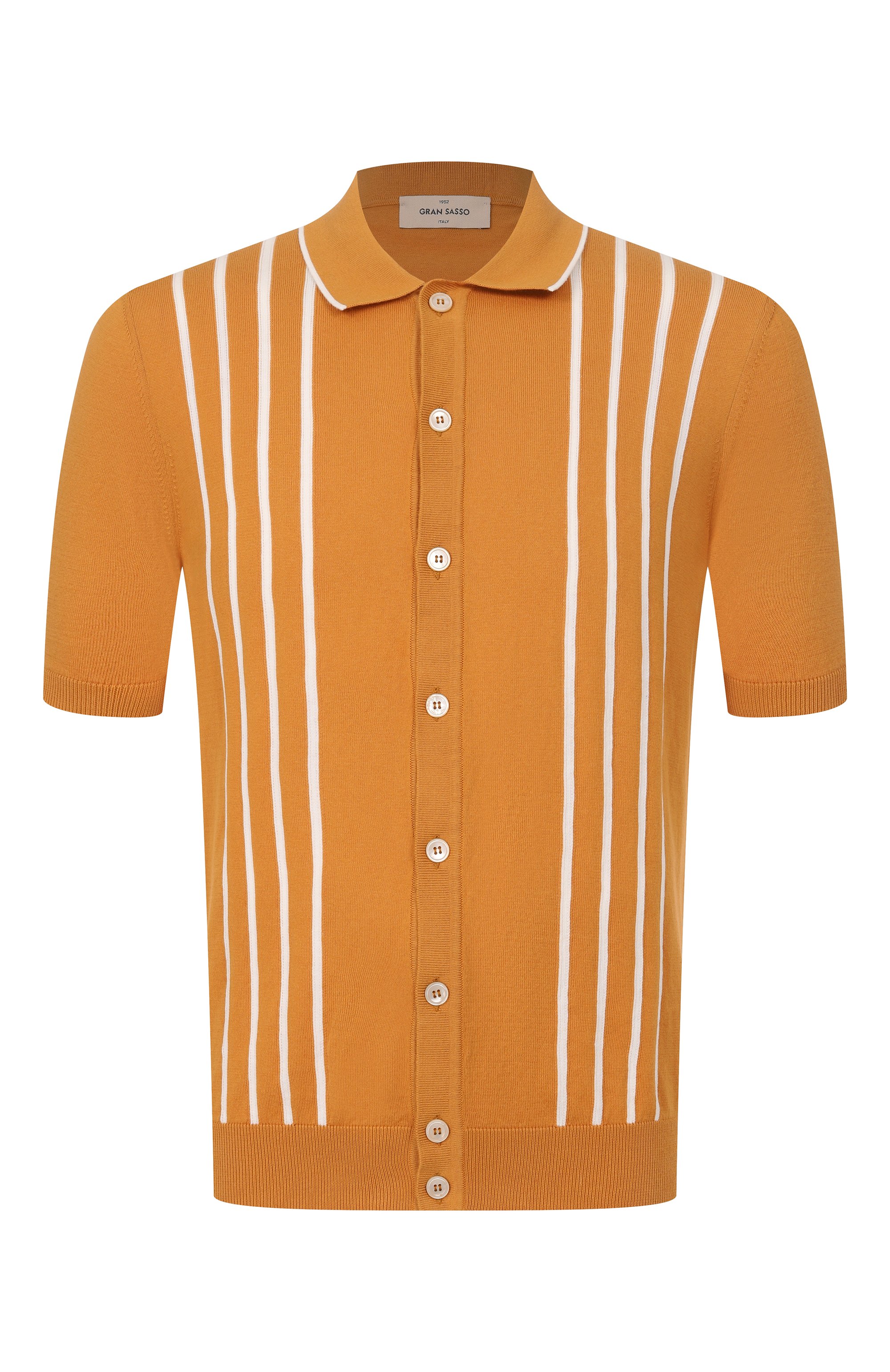 Хлопковая рубашка GRAN SASSO оранжевого цвета по цене 35300 руб., арт. 59135/18066, фото 1 Хлопковая рубашка GRAN SASSO, арт. 59135/18066, фото 1