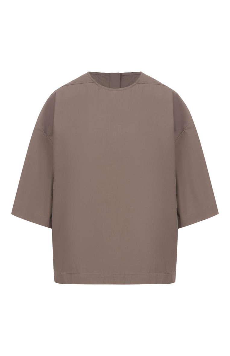 Женский хлопковый топ RICK OWENS серого цвета, арт. RP01E7230/P | Фото 1 (Рукава: 3/4; Длина (для топов): Стандартные; Стили: Минимализм; Материал внешний: Синтетический материал, Вискоза; Автоматизация состава: Проставлено; Автоматизация ТО: Проставлено)