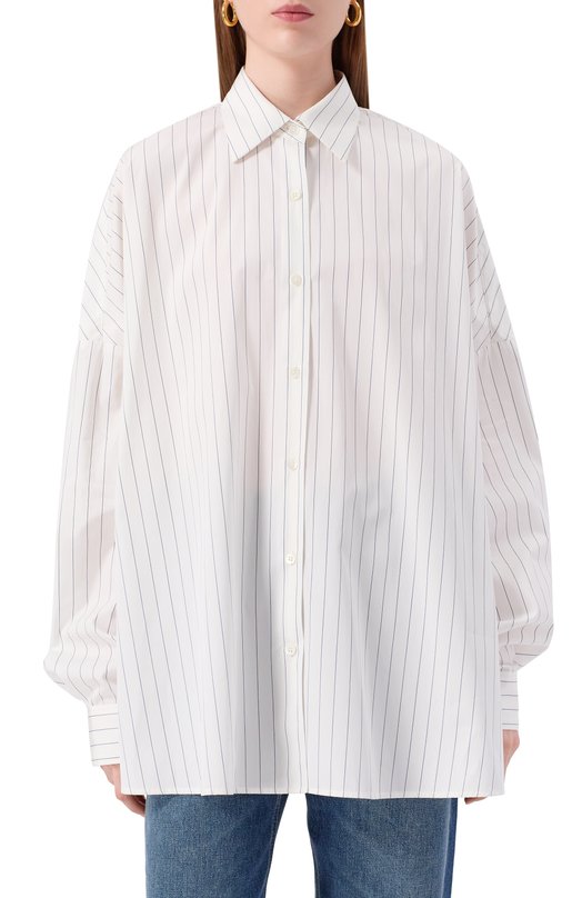 Хлопковая рубашка Dries Van Noten 010700-2021-509 Белый  010700-2021-509 Фото 3