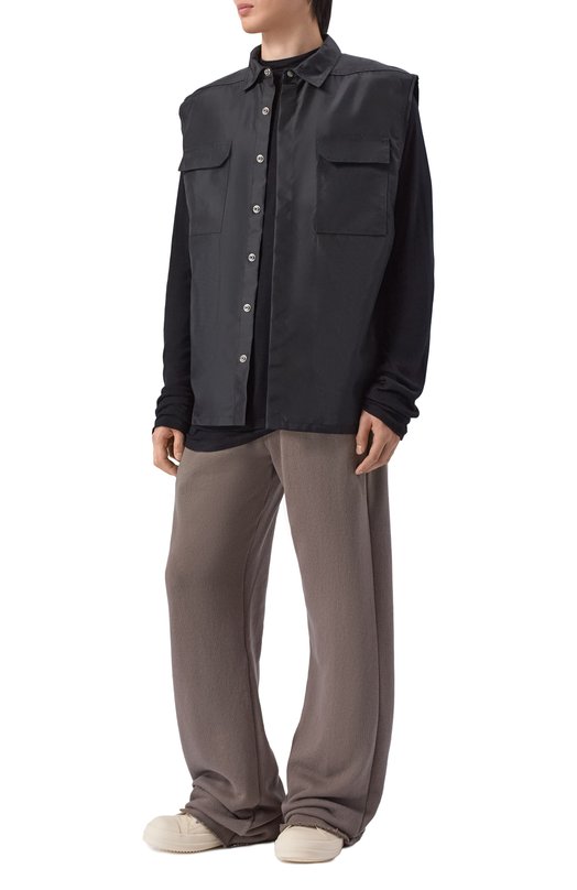 Хлопковые брюки Rick Owens RU01F2378/JNT Серый  RU01F2378/JNT Фото 2