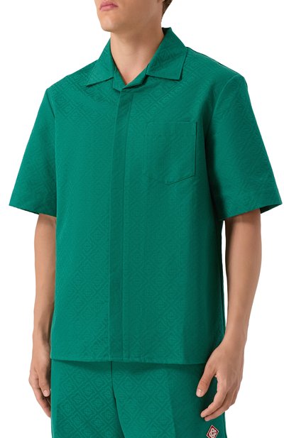 Хлопковая рубашка CASABLANCA зеленого цвета по цене 96550 руб., арт. MPF25-SH-167-02, фото 3 Хлопковая рубашка CASABLANCA, арт. MPF25-SH-167-02, фото 3