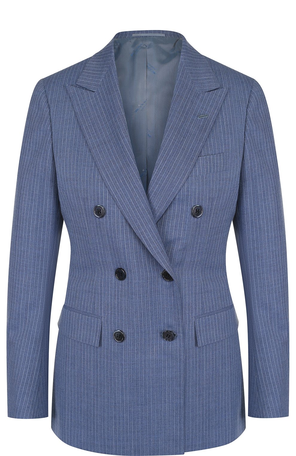 Шерстяной двубортный жакет в полоску KITON, арт. DG85GK09P7701001, фото 1
