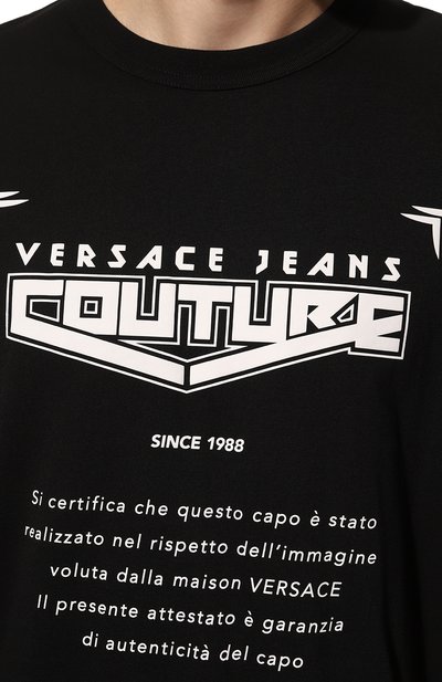 Хлопковая футболка VERSACE JEANS COUTURE, арт. 73GAHT29-73UP601 R SPACE WARRANTY/CJ000, фото 5