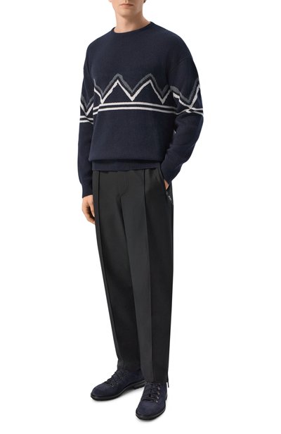 Кашемировый свитер GIORGIO ARMANI темно-синего цвета по цене 325500 руб., арт. GM004985/AF30935, фото 2 Кашемировый свитер GIORGIO ARMANI, арт. GM004985/AF30935, фото 2