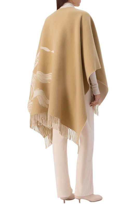Пончо из шерсти и кашемира Burberry 8110229 Бежевый  8110229 Фото 4
