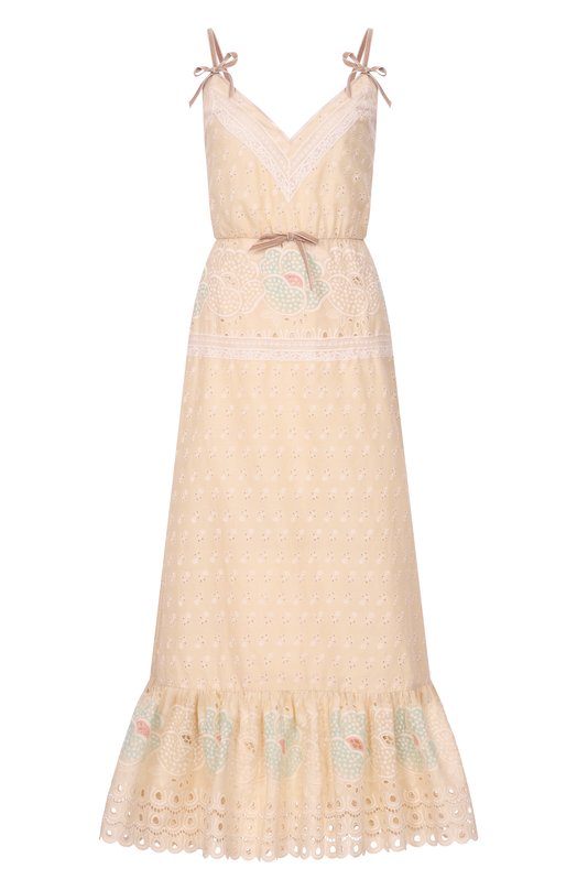 Хлопковое платье Valentino 8B3VAJL5/A2A Кремовый 8B3VAJL5/A2A