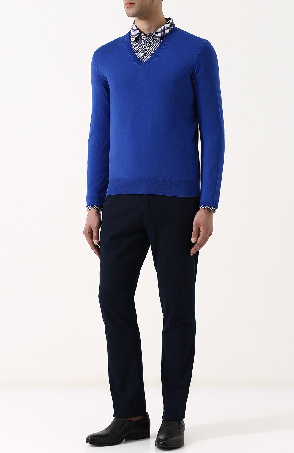 Пуловер тонкой вязки из смеси хлопка и кашемира FIORONI, арт. M14609B1, фото 2