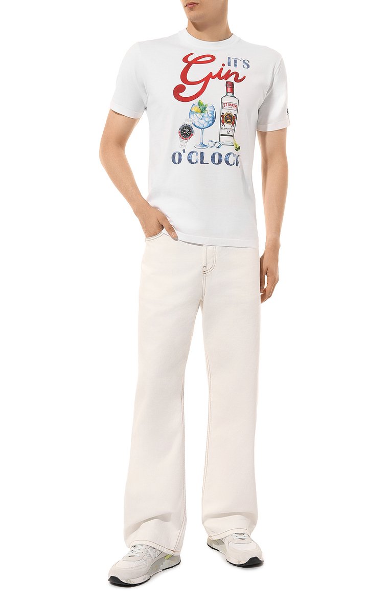 Мужская хлопковая футболка MC2 SAINT BARTH белого цвета, арт. STBM TSHIRT MAN/TSHM001/02203B | Фото 2 (Материал внешний: Хлопок; Рукава: Короткие; Длина (для топов): Стандартные; Стили: Гранж; Принт: С принтом; Кросс-КТ: Пляж, Джерси; Мужское Кросс-КТ: Футболка-одежда)