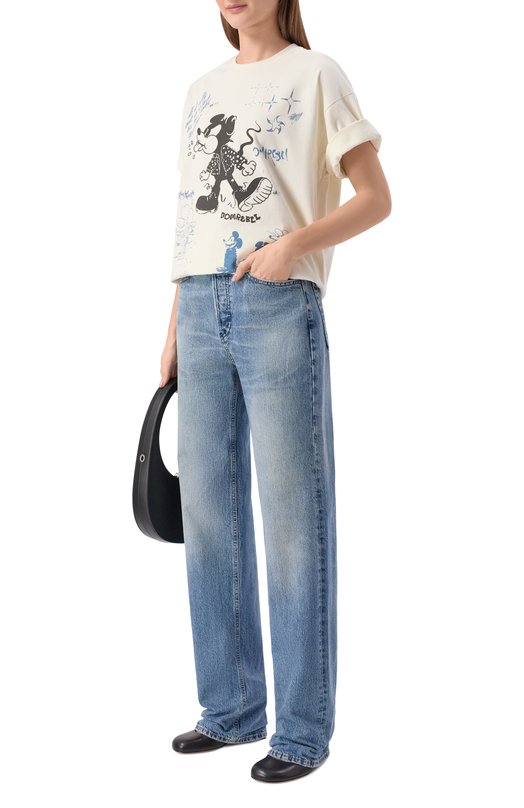 Хлопковая футболка DOMREBEL SPIT/T-SHIRT Кремовый  SPIT/T-SHIRT Фото 2