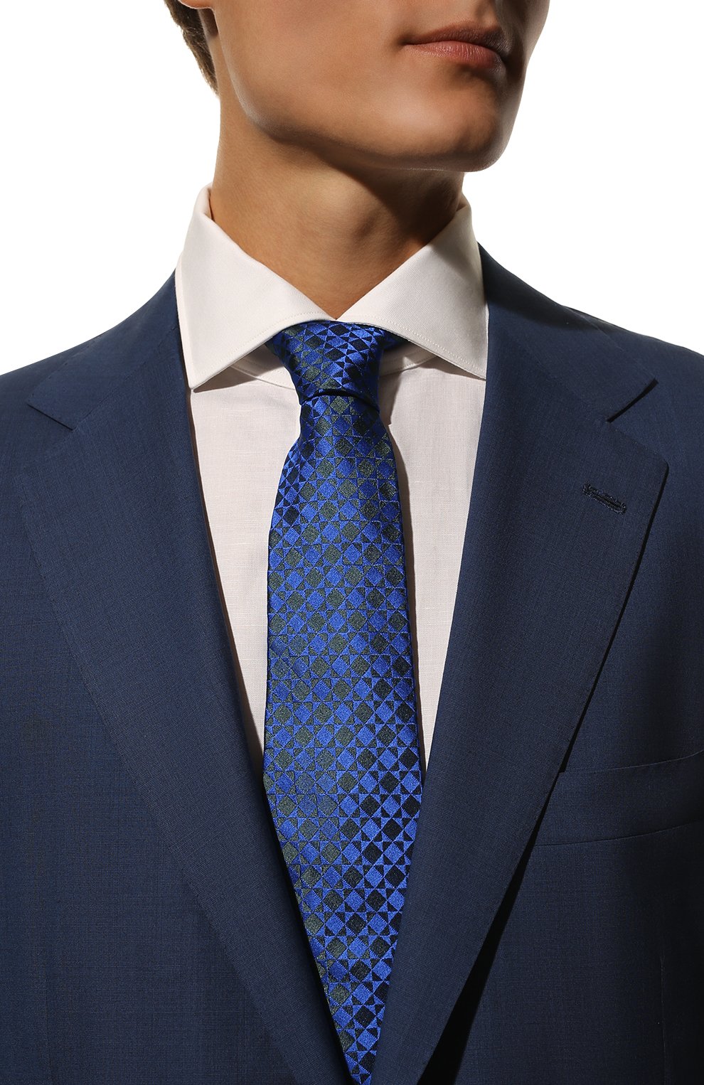 Шелковый галстук KITON синего цвета по цене 29350 руб., арт. UCRVKLC03H15, фото 2 Шелковый галстук KITON, арт. UCRVKLC03H15, фото 2