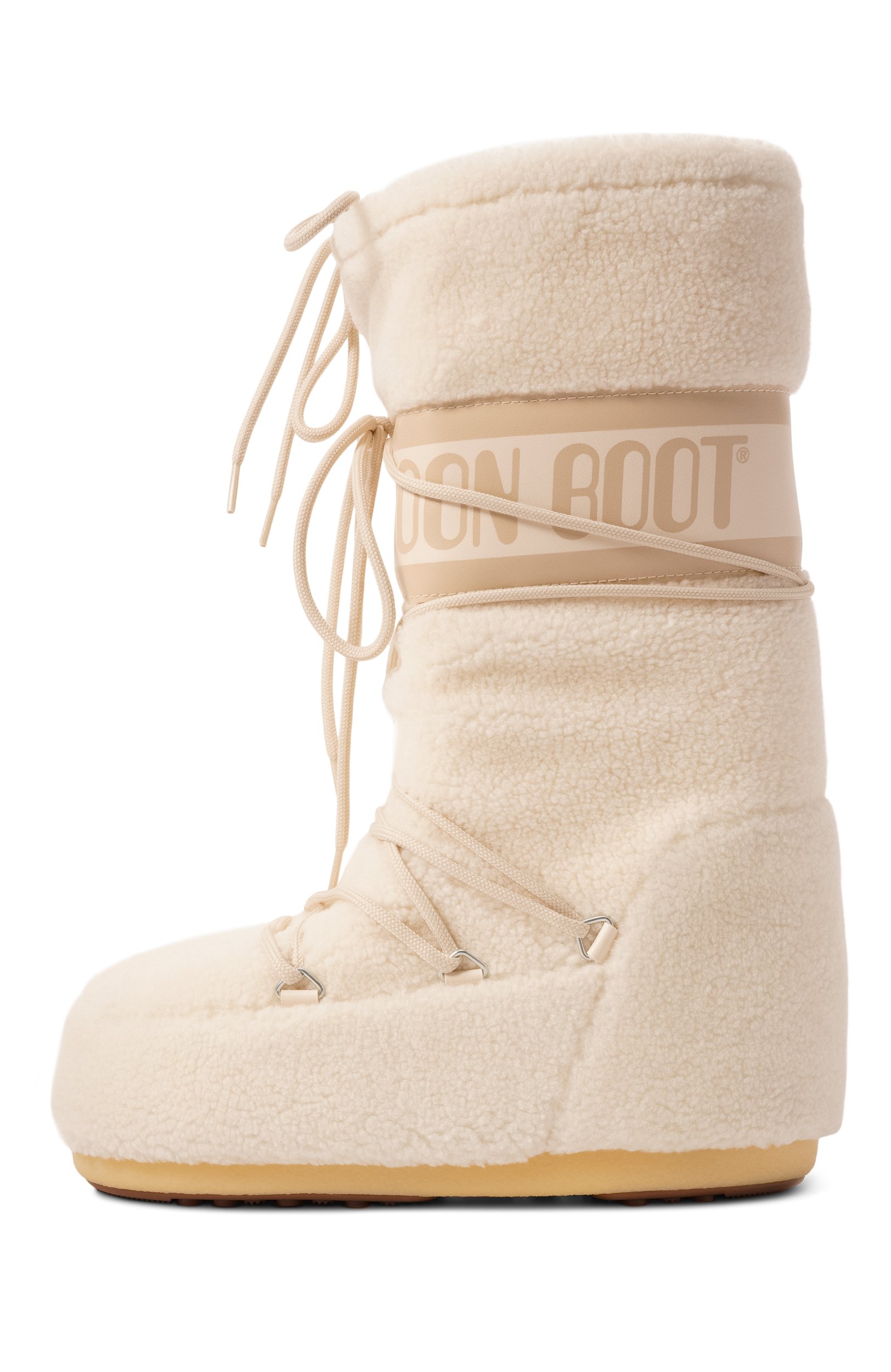 Текстильные сапоги icon MOON BOOT кремового цвета по цене 38950 руб., арт. 80D1403080, фото 4 Текстильные сапоги icon MOON BOOT, арт. 80D1403080, фото 4