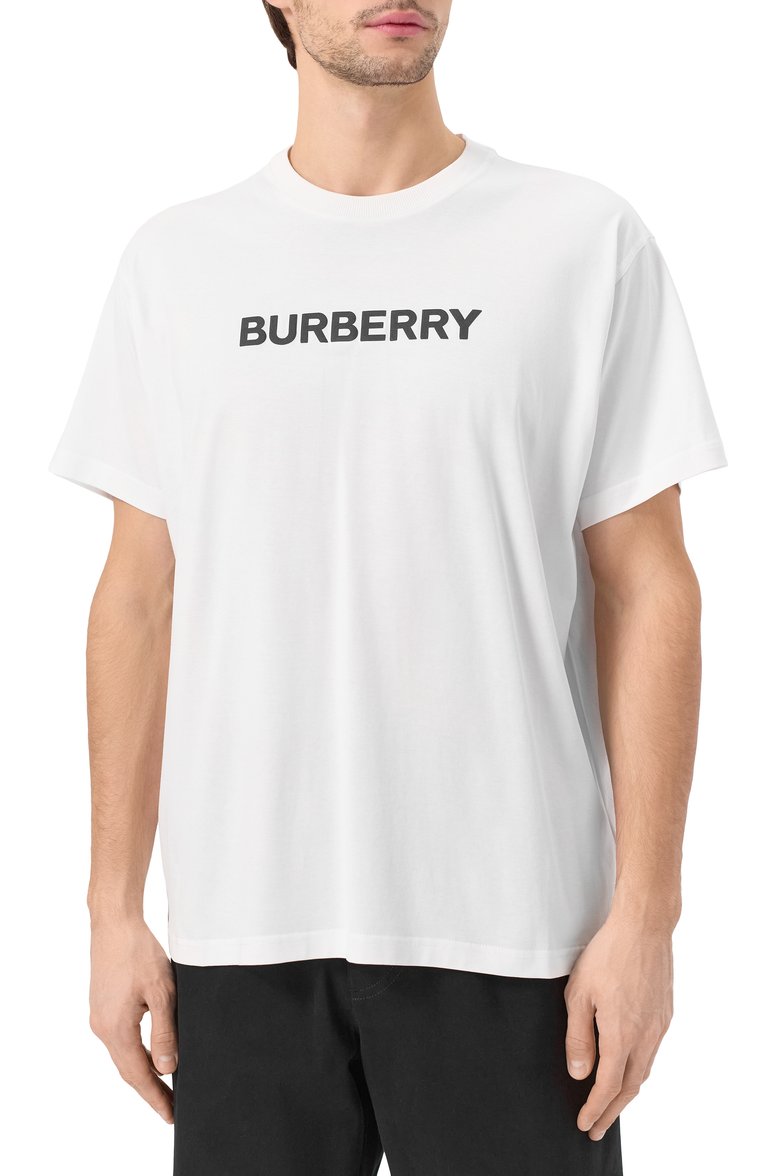 Мужская хлопковая футболка BURBERRY белого цвета, арт. 8084234 | Фото 3 (Длина (для топов): Стандартные; Рукава: Короткие; Принт: С принтом; Стили: Кэжуэл; Материал внешний: Хлопок; Мужское Кросс-КТ: Футболка-одежда; Кросс-КТ: Джерси)