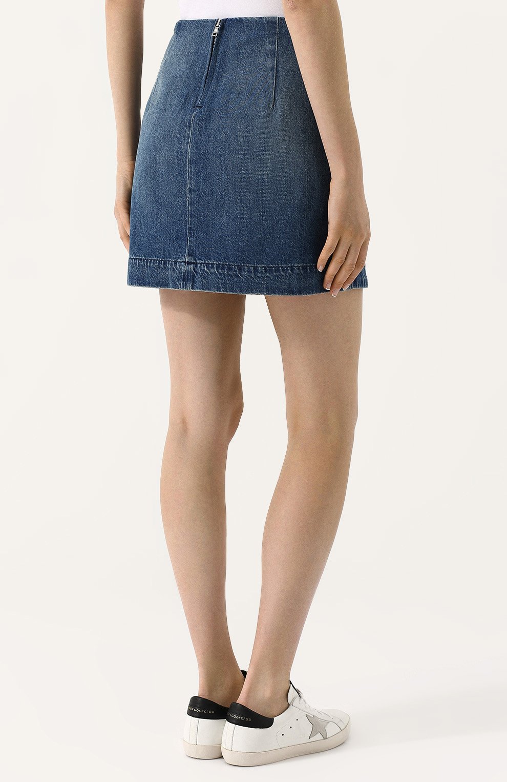 Джинсовая мини-юбка с потертостями и шнуровкой 3X1, арт. WSME10866/DITA S, фото 4