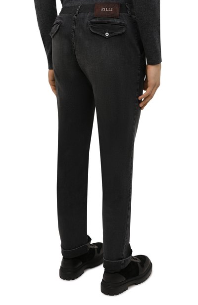 Джинсы с отделкой из кожи аллигатора ZILLI, арт. MCW-00080-DBLC1/S001, фото 4