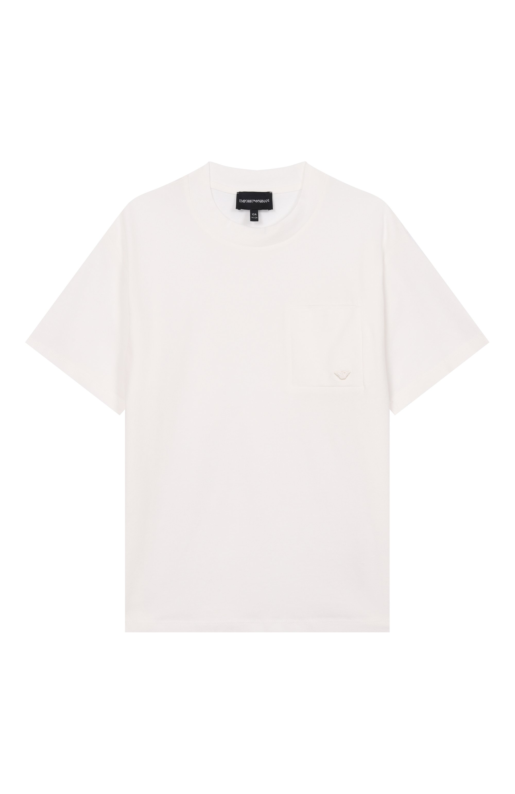 Хлопковая футболка EMPORIO ARMANI молочного цвета по цене 9380 руб., арт. EB001318/AF21808, фото 1 Хлопковая футболка EMPORIO ARMANI, арт. EB001318/AF21808, фото 1