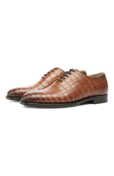 Мужские оксфорды из кожи крокодила KITON, арт. USSCAR0/N102