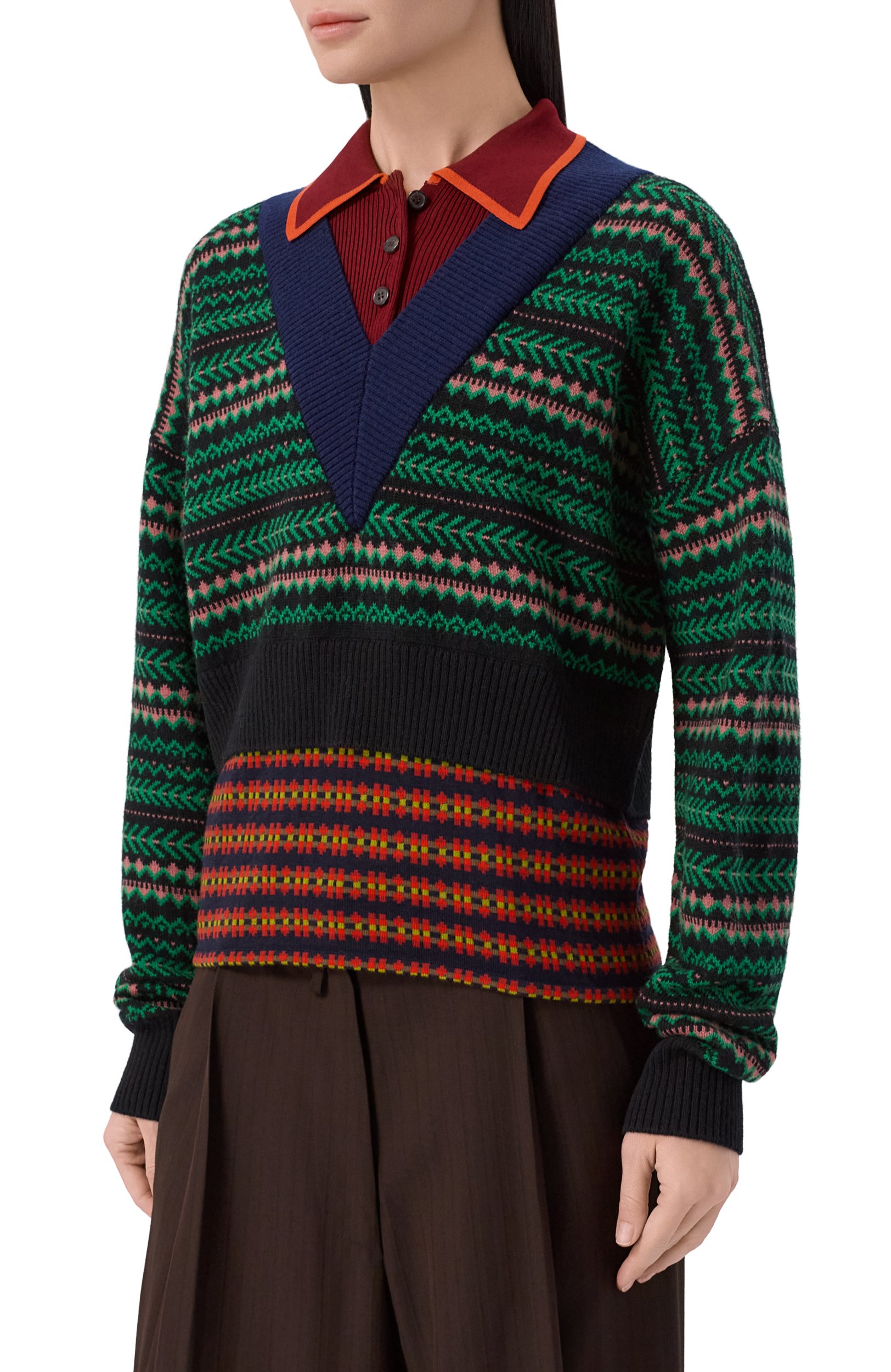 Поло из шерсти и вискозы DRIES VAN NOTEN, арт. 011226/4760, фото 3