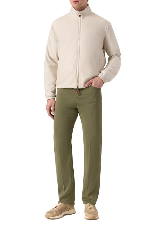 Хлопковые брюки Kiton UPNJS1K0606F08 Хаки  UPNJS1K0606F08 Фото 2