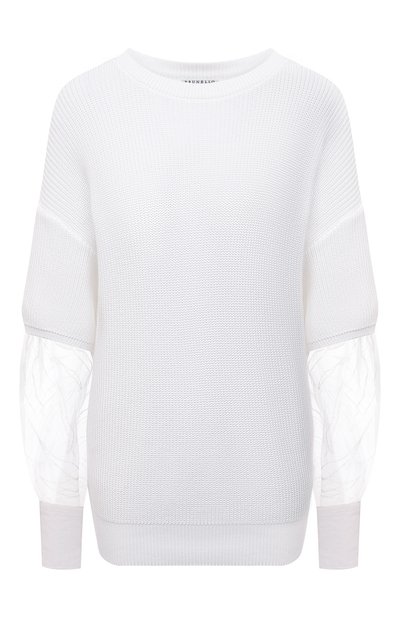 Женский хлопковый пуловер BRUNELLO CUCINELLI, арт. M19750900