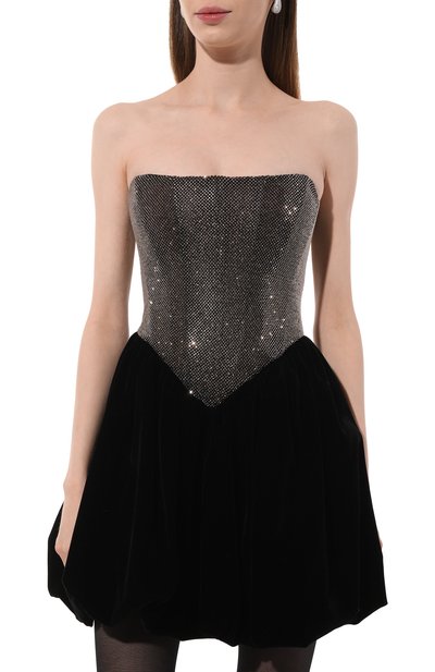 Бархатное платье с отделкой стразами ALINE, арт. AL151020, фото 3