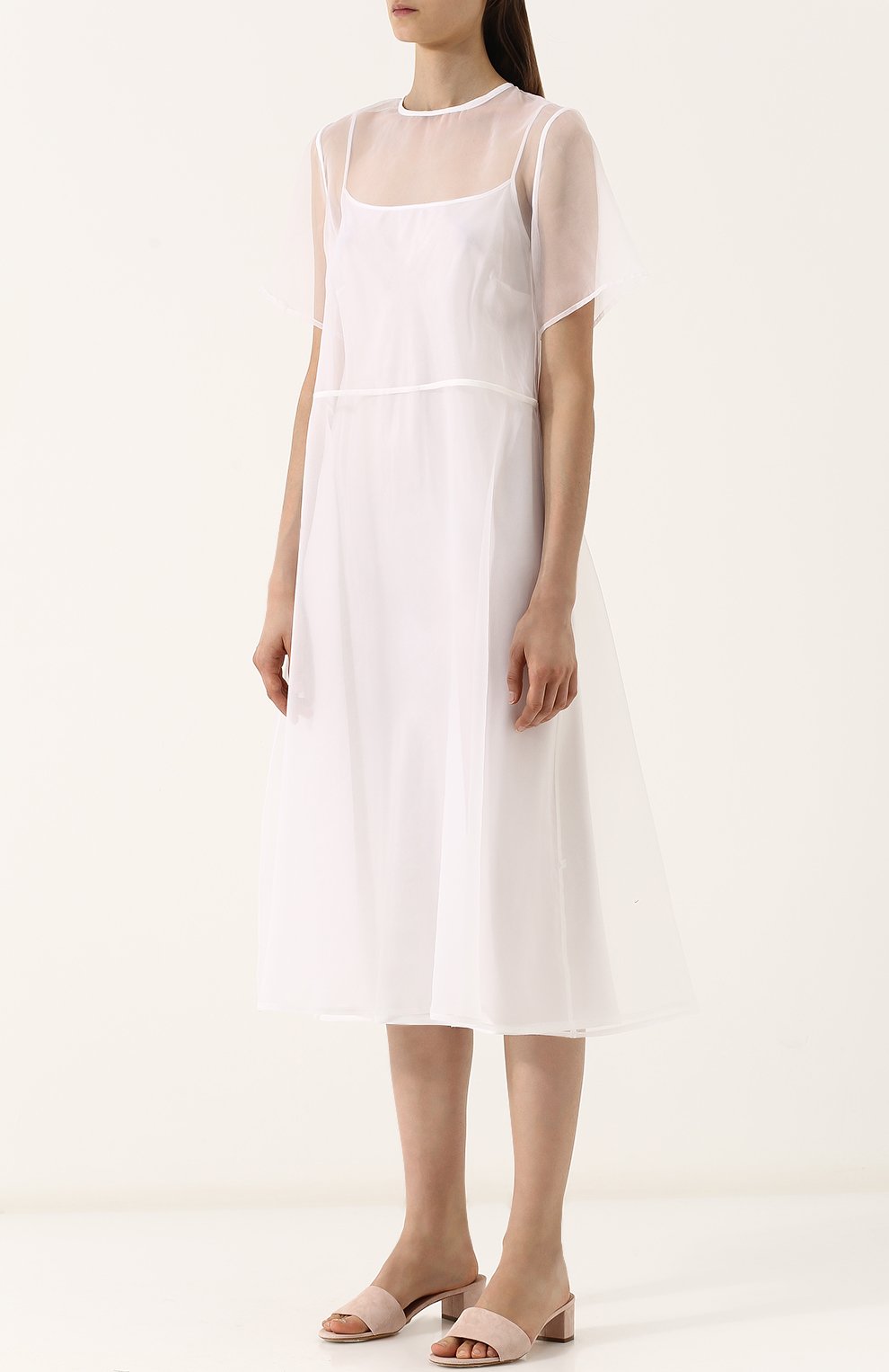 Шелковое платье-миди свободного кроя MANSUR GAVRIEL, арт. WWDVD007SI, фото 3