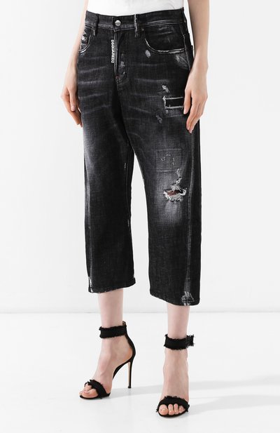 Джинсы с потертостями DSQUARED2 черного цвета по цене 41550 руб., арт. S75LB0216/S30357, фото 3 Джинсы с потертостями DSQUARED2, арт. S75LB0216/S30357, фото 3