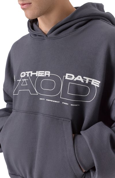 Хлопковое худи AN OTHER DATE темно-серого цвета по цене 35750 руб., арт. F50DMAHS066, фото 5 Хлопковое худи AN OTHER DATE, арт. F50DMAHS066, фото 5
