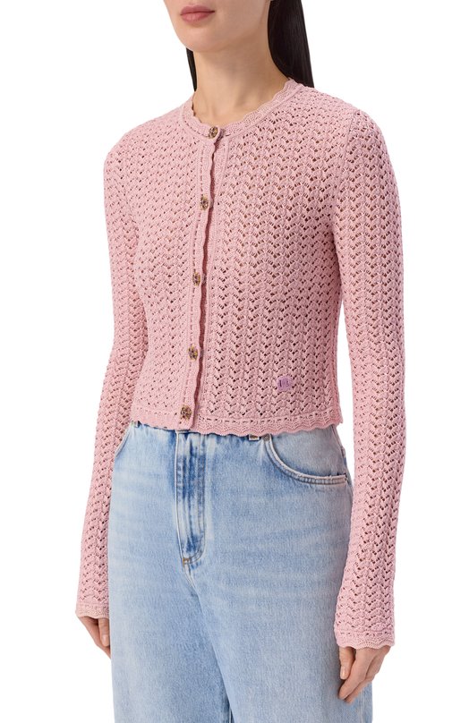Кардиган из вискозы Dolce & Gabbana FXVC9Z/JGMG7 Розовый  FXVC9Z/JGMG7 Фото 3