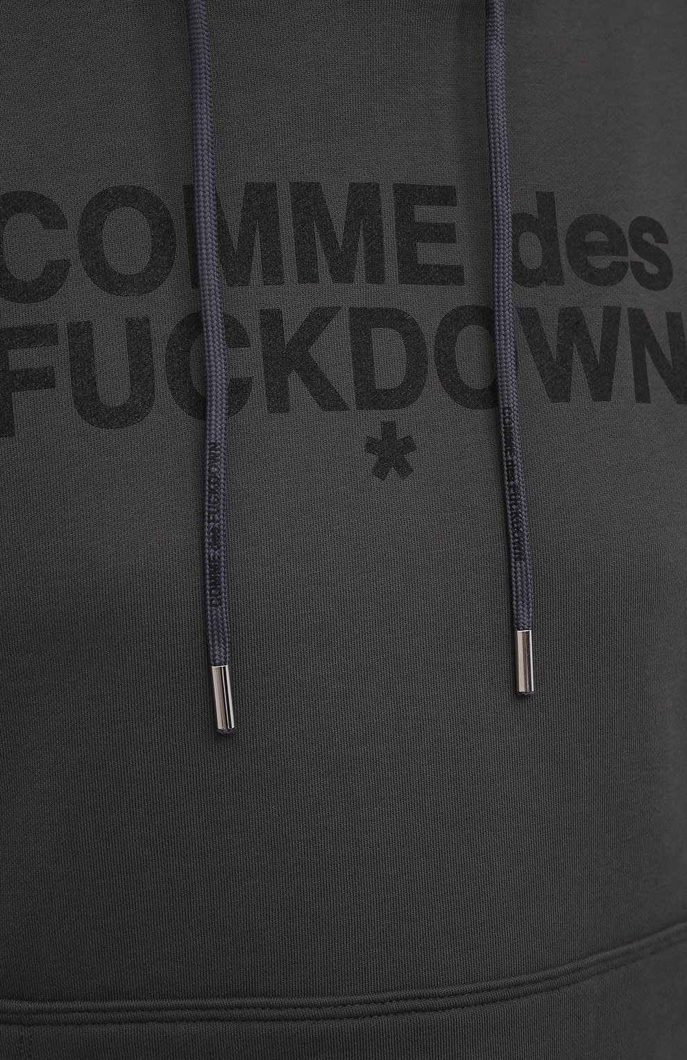 Хлопковое худи COMME DES FUCKDOWN темно-серого цвета по цене 14300 руб., арт. CDFD1528, фото 5 Хлопковое худи COMME DES FUCKDOWN, арт. CDFD1528, фото 5