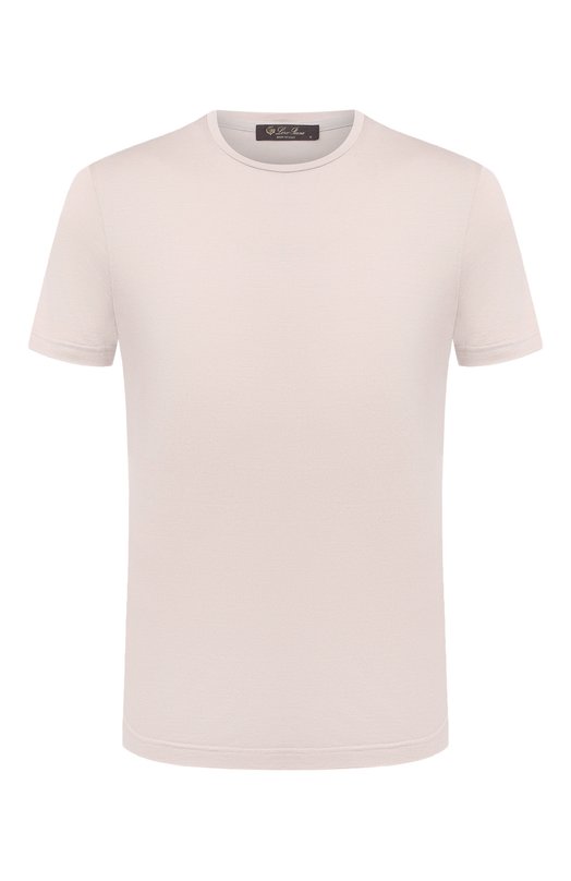 Футболка из шелка и хлопка Loro Piana FAF6128 Кремовый FAF6128
