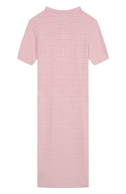 Детское платье из вискозы GIVENCHY розового цвета, арт. H30782 | Фото 2 (Драгоценные камни: Проставлено; Материал сплава: Проставлено; Рукава: Короткие; Материал внешний: Вискоза)