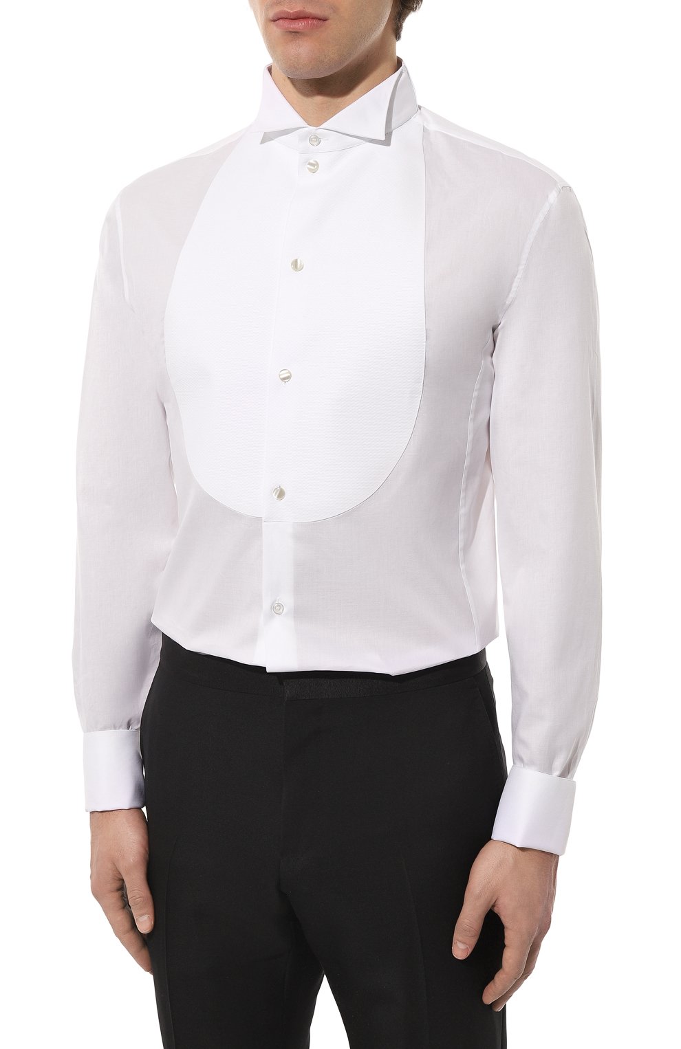 Хлопковая сорочка GIORGIO ARMANI белого цвета по цене 58850 руб., арт. 1SGCCZS2/TZ200, фото 4 Хлопковая сорочка GIORGIO ARMANI, арт. 1SGCCZS2/TZ200, фото 4