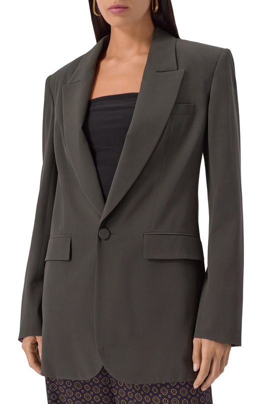 Шелковый жакет Saint Laurent 805576/Y7I21 Серый  805576/Y7I21 Фото 3