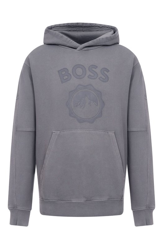 Хлопковое худи BOSS Orange 50547692 Серый 50547692