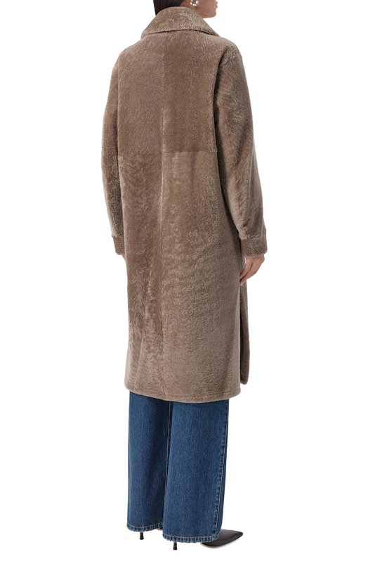Дубленка из овчины manzoni24 25M1115-S23N/48-50 Бежевый  25M1115-S23N/48-50 Фото 4