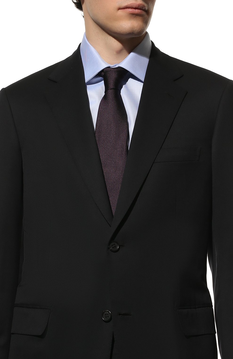 Шелковый галстук ZEGNA темно-фиолетового цвета по цене 19950 руб., арт. Z3D00T/1XW, фото 2 Шелковый галстук ZEGNA, арт. Z3D00T/1XW, фото 2