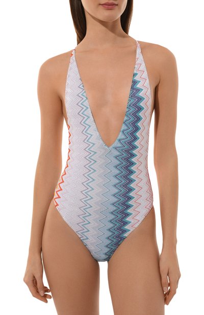 Слитный купальник MISSONI голубого цвета по цене 56750 руб., арт. MC22SP03/BR00ZY, фото 2 Слитный купальник MISSONI, арт. MC22SP03/BR00ZY, фото 2