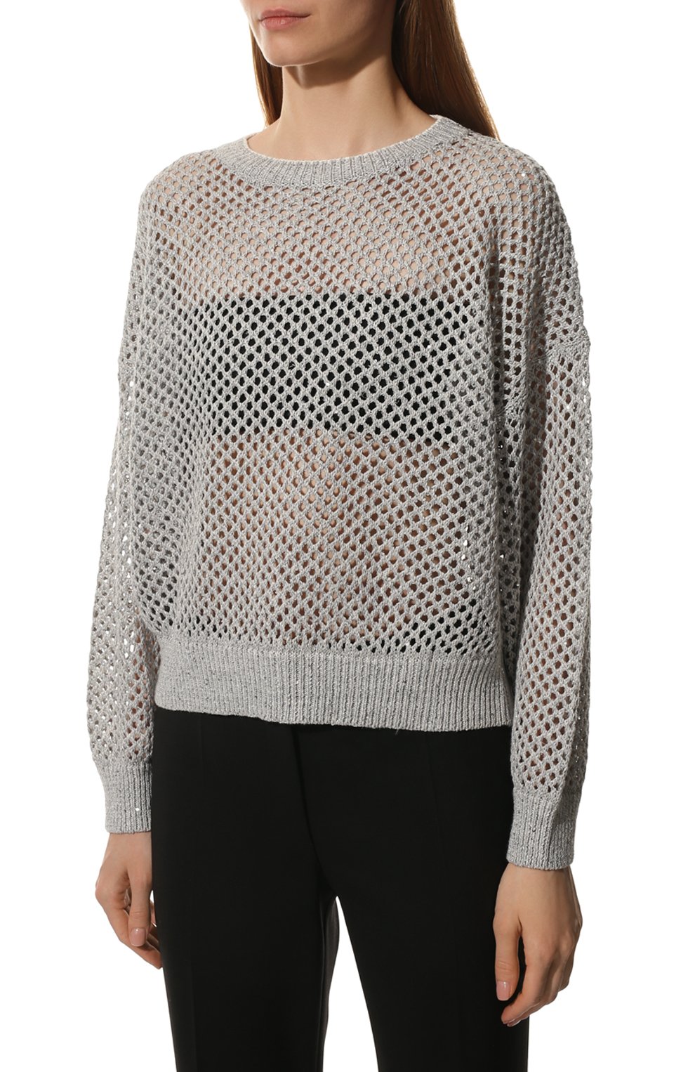 Свитер изо льна и хлопка BRUNELLO CUCINELLI, арт. 221MAJ585210, фото 3