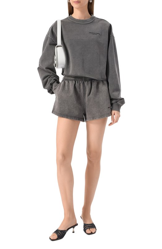 Хлопковый свитшот Alexander Wang 1CC3251081 Серый  1CC3251081 Фото 2