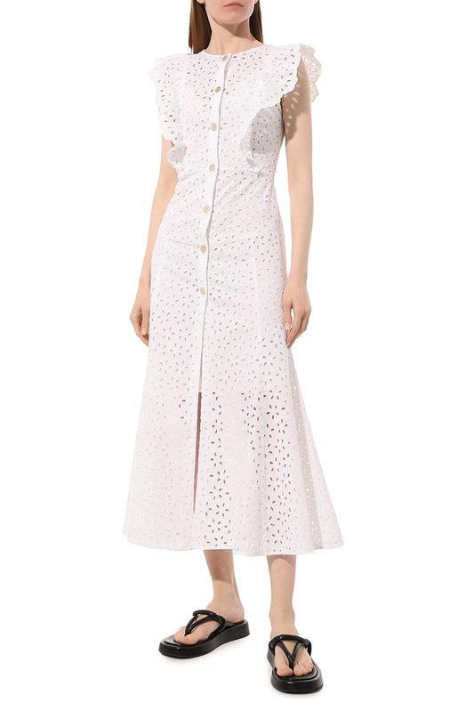 Хлопковое платье Pinko 100912-A0Q4 Белый  100912-A0Q4 Фото 3