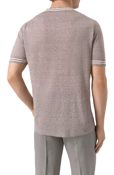 Джемпер изо льна и хлопка L.B.M. 1911 коричневого цвета по цене 25350 руб., арт. 6400/59046, фото 4 Джемпер изо льна и хлопка L.B.M. 1911, арт. 6400/59046, фото 4