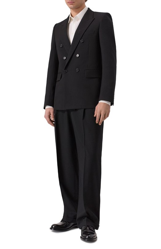 Шерстяные брюки Saint Laurent 796137/Y1J22 Чёрный  796137/Y1J22 Фото 2