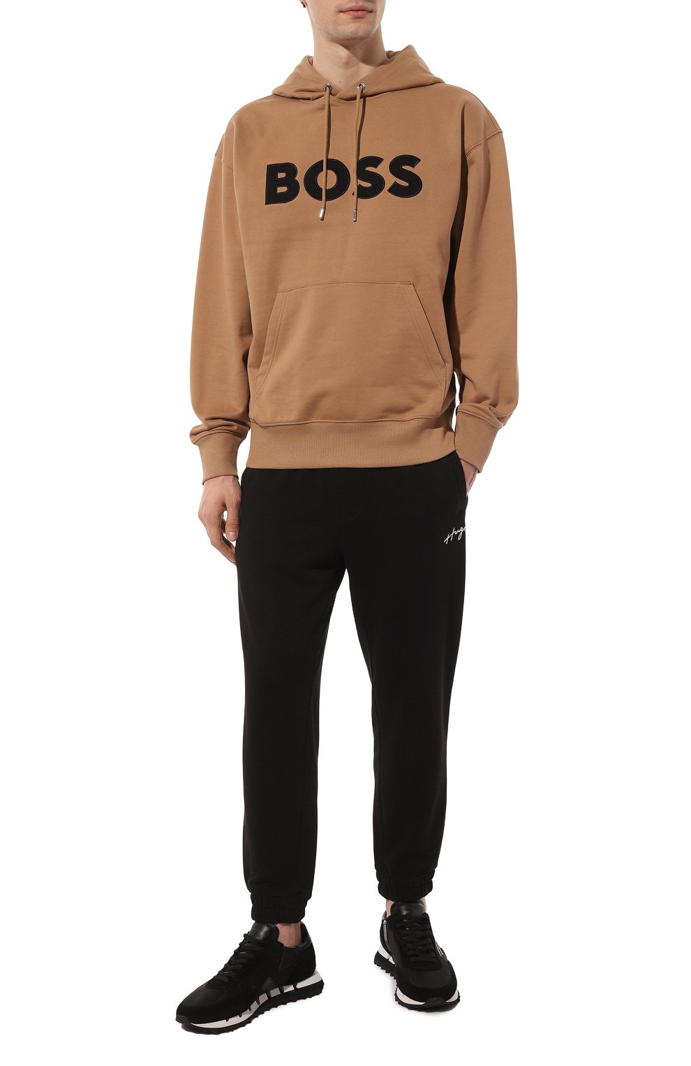 Хлопковое худи BOSS темно-бежевого цвета по цене 17400 руб., арт. 50486243, фото 2 Хлопковое худи BOSS, арт. 50486243, фото 2