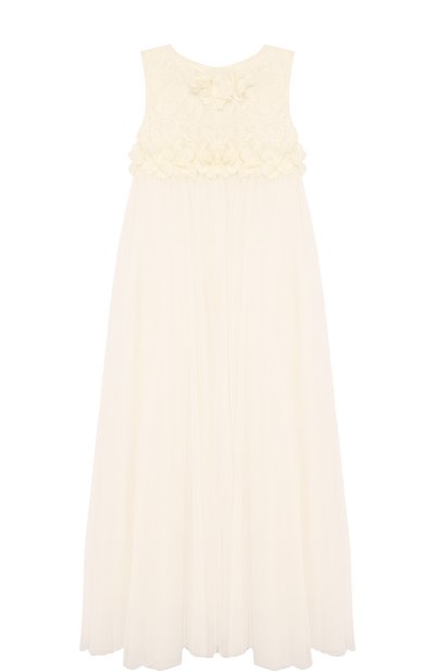 Многослойное платье из шелка и полиамида с кружевной отделкой RHEA COSTA, арт. BBY037/2-8, фото 1