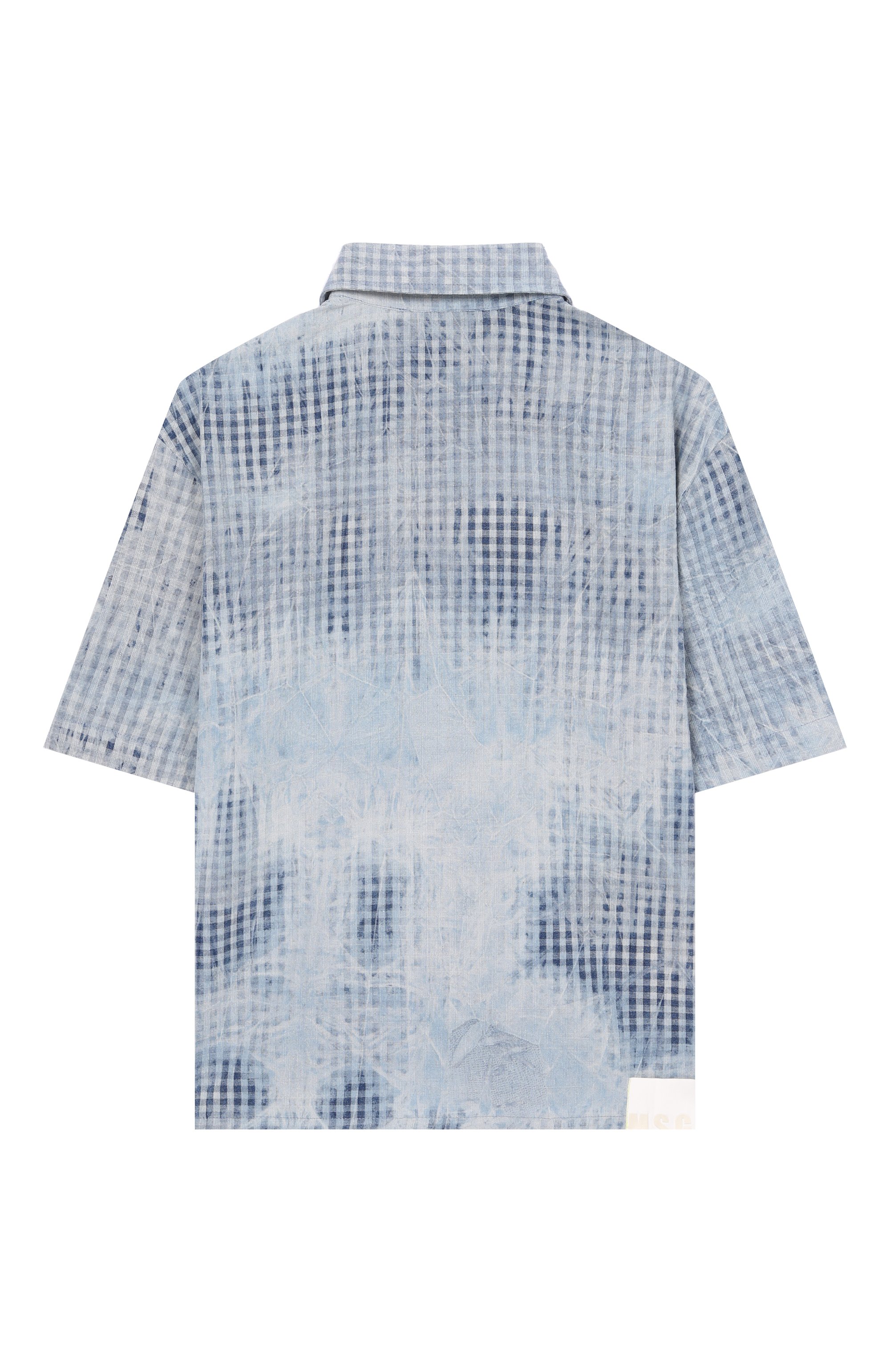 Хлопковая рубашка MSGM KIDS голубого цвета по цене 16200 руб., арт. S6MSJBSI145, фото 2 Хлопковая рубашка MSGM KIDS, арт. S6MSJBSI145, фото 2